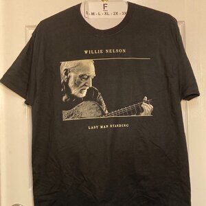 Willie Nelson Original Franks Bros' Print Tee "Last Man Standing" print black